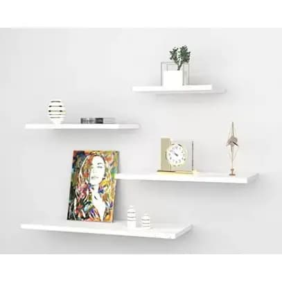 kit com 4 Prateleiras 100% MDF 30 40 50 60 cm de Comprimento x 20 cm de Profundidade