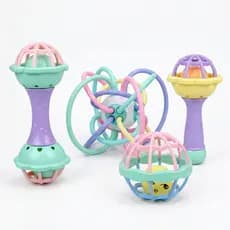 Manhattan Ball - Bola de Dentição, Guizo e Brinquedo Educativo Táctil para Bebê 0-3 Anos