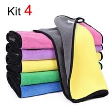 kit 4 Toalha Pano De Microfibra Lavagem polimento De Carro Uso Geral limpeza 30*40 cm