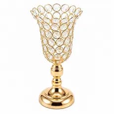 Vaso Decorativo Dourado Cristal Para Festa Casamento 26.5cm