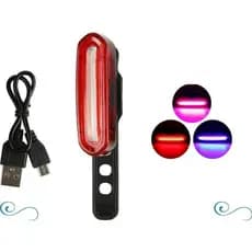 Lanterna Traseira Bike Usb 3 cores luz forte 120 lumens