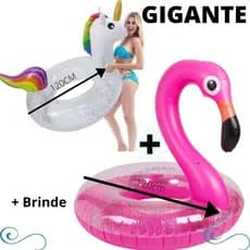 Kit Boia Flamingo e unicórnio Adulto piscina inflável super grande