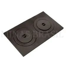 Chapa Para Fogão a Lenha 2 Furos Com Redução 50x30 Cm