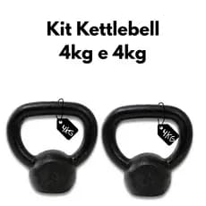 Kit Kettlebells 4kg e 4kg Treinamento Musculação Cross Training e Academia em Casa