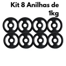 Kit 8 Anilhas 1kg  Musculação Academia e Treino em Casa Resistentes e Duráveis
