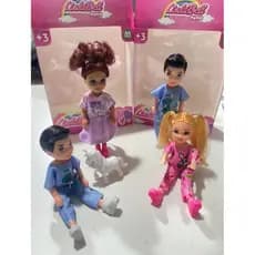 Kit Boneca 1Menina e 1Menino Articulada Linda Bell Pettit Brinquedo