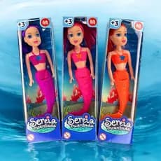 Kit 3 Boneca Mermaid Sereia Mágica Articulada Colorida