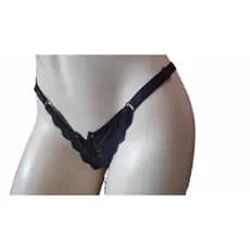 Tanga Zíper Fio Dental Em Renda Com Regulagem