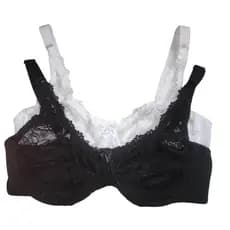 Kit 2 Sutiã Soutien Plus Size Lycra e Renda Sem Bojo Com Aro