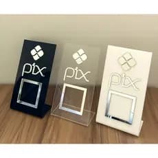 Placa de Pagamento Pix com QR Code para Mesa/Balcão – Acrílico com Base