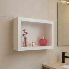 Nicho Banheiro Porcelanato Sobrepor Branco 37x56x11 c/ kit de instalação