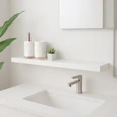 Prateleira Branca De Porcelanato C/Kit de Fixação
