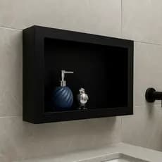 Nicho Banheiro Porcelanato Sobrepor Preto Acetinado c/ kit de instalação