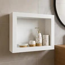 Nicho Sobrepor Porcelanato Branco 56x36x10 c/ kit de instalação