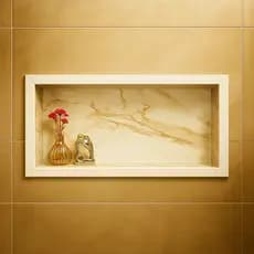 Nicho porcelanato porta shampoo 30x60x11 Borda de Alumínio Calacata Gold