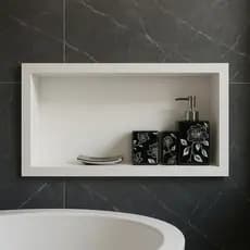 Nicho Banheiro Box Porcelanato Branco 30x60x11 borda de alumínio