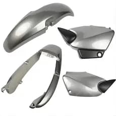 Kit carenagem Completo CG 125 Titan Prata Cinza 2000 2001 2002 2003 2004 Paralama-Lateral-Rabeta