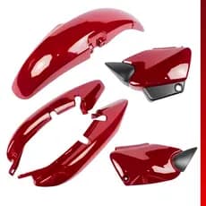 Kit Carenagem Completo CG 125 Titan Vermelho 2000 2001 2002 2003 2004 Com pintura e verniz