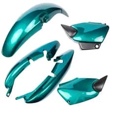 Kit carenagem Completo CG 125 Titan 2000 2001 2002 2003 2004 Verde Paralama+Tampa Lateral+Rabeta