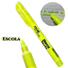Caneta Marca Texto Amarelo Joccar Office - Marcador Neon Verde Fluorescente