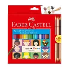Lapis de cor Faber-Castell Caras e Cores - Lápis de cor - Lápis de colorir - Faber Castell Ecolapis - Papelaria