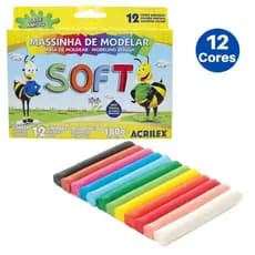 Massinha de Modelar Soft 12 Cores Unidade Acrilex