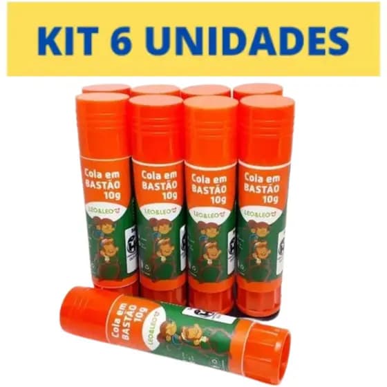Cola Bastão 10g/21g Leo&Leo - Kit Com 6 Unidades