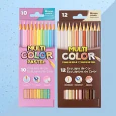 Lápis De Cor Multicolor 12 Cores Tons De Pele + 10 Cores Tons Pasteis