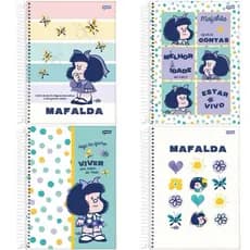 Caderno Universitário 10 Matérias Mafalda 160 Folhas A4 Tamanho 200x275mm Jandaia.
