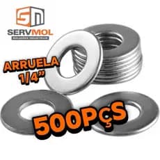 ARRUELA LISA Zincada 1/4” alta resistência em fixação KIT 1kg | 2kg | 3kg | 4kg|