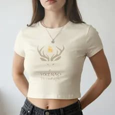 Cropped Camiseta Feminino Com Estampa Do Livro Trono de Vidro Frase " Você Não Se Rende " 100% Algodão