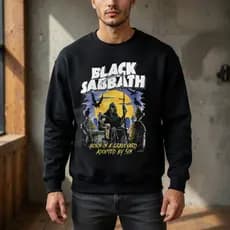 Blusa Moletom Gola Careca Personalizada Banda Sabbath Rock Para O Frio 100% Algodão