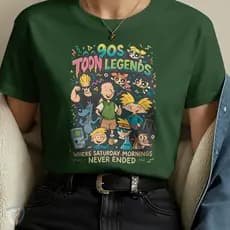 T-Shirt Toon Classics – Personagens Animados dos Anos 90