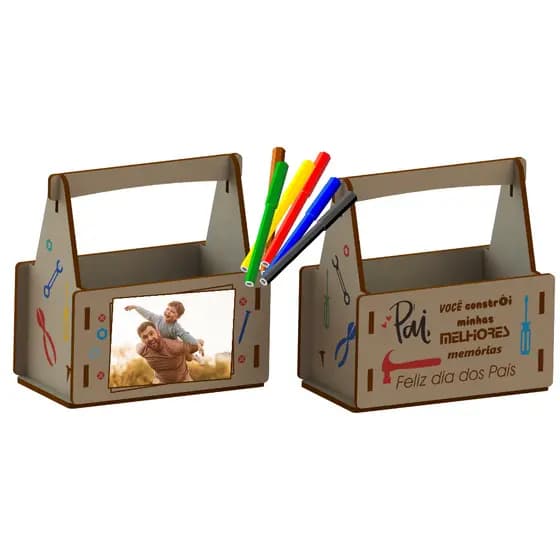 10 Lembrancinha Dia Dos Pais Para Colorir E Colar Foto modelo caixa de ferramenta em MDF cru 1º linha ideal para escolas