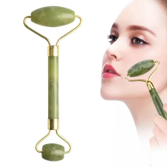 Massageador Facial Pedra De Jade Rolo Anti Rugas Stress Massageador Pedra Para Rosto Rolo