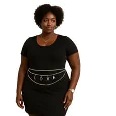 Cinto Corrente Love Feminino Plus Size Prata Joias Corporais Modernas Prateadas Acessórios De Vestido Fashion