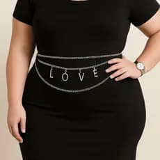 Cinto Corrente feminino na cintura Moda Gringa Tendência LOVE