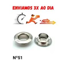 Ilhós Niquelado N°51 FERRO Baxmann 100 unidades