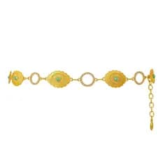 Cinto Dourado com Pedra Turquesa – Plus Size 140cm e Slim 110cm