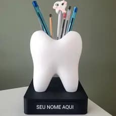 Suporte de Canetas em Forma de Dente Personalizado Com Seu Nome– Presente Ideal para Dentistas