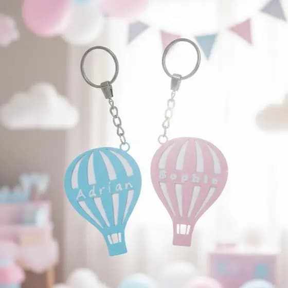 Lembrancinha Chaveiro Balão Personalizado - Chá de Bebê, Revelação e Maternidade (Com Nome)