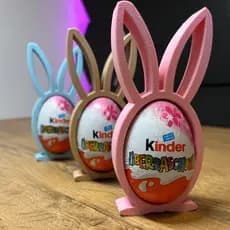 Porta Kinder Ovo Coelhinho 3D – Kit com 3 Suportes para Ovo de Páscoa | Decoração e Presente