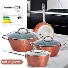 Jogo de panelas 4 peças antiaderente revestida indução e gás