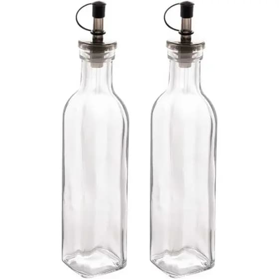 2 Garrafas de Vidro para Vinagre  Azeite com Bico Dosador