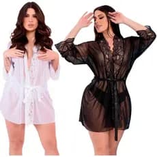 KIT COM 2 Robes Luxo Conforto  Roupão Feminino  Acompanha calcinha