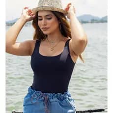 Camiseta Regata Feminina Suplex Básica blusinha alça grossa lisa tecido sem bojo