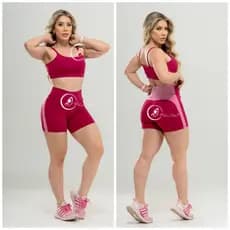 Conjunto Short e Top Fitness Feminino Academia Cintura Alta Conjunto de Short Suplex Top Alça