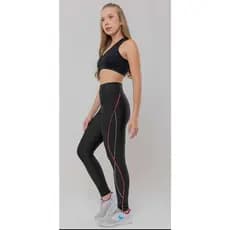 Calça legging Academia Feminina Suplex Leg Cós Alto Detalhe Friso em Cores