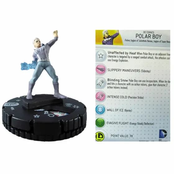Miniatura Heroclix Polar Boy 010 com card Legion of Super Heroes