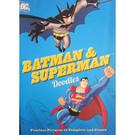 Livro para desenhar/Colorir Batman e Superman Doodles Importado